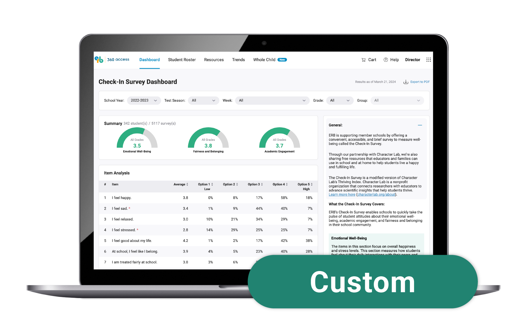 Check-In Survey with Custom Module